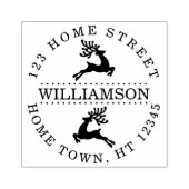 ホリデーリーピングトナカイ循環リターンアドレスホ ラバースタンプ (インプリント)