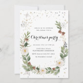 ホリデーリーフスパークルクリスマスパーティの招待状 招待状 (正面)