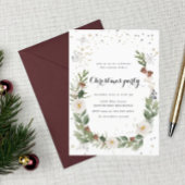 ホリデーリーフスパークルクリスマスパーティの招待状 招待状