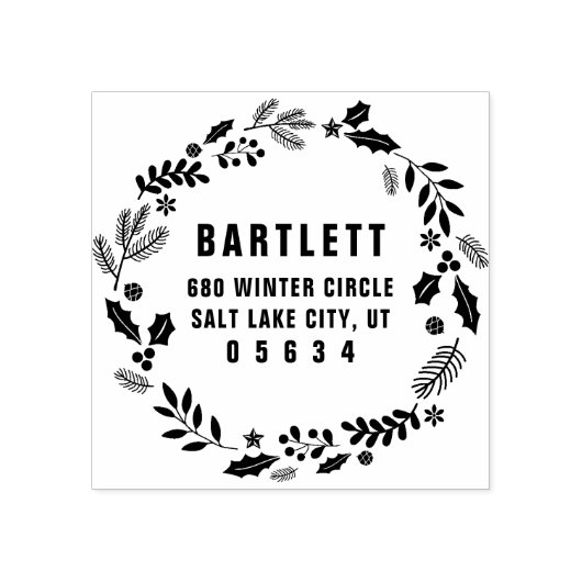 ホリデーリーフリース差出人住所 ラバースタンプ (インプリント)