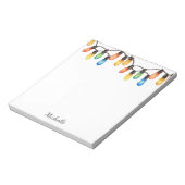 ホリデーレインボークリスマスライトパーソナライズされた名 ノートパッド (回転)