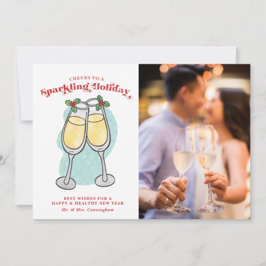 ホリデーレターシャンパン応援写真 シーズンカード (正面)