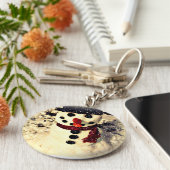 ホリデーレットイットスノーアパブル雪だるま キーホルダー (側面)