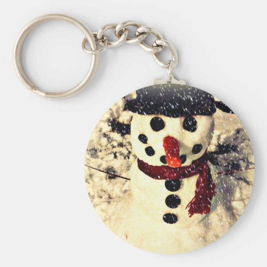 ホリデーレットイットスノーアパブル雪だるま キーホルダー (正面)