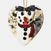 ホリデーレットイットスノーアパブル雪だるま セラミックオーナメント (左)