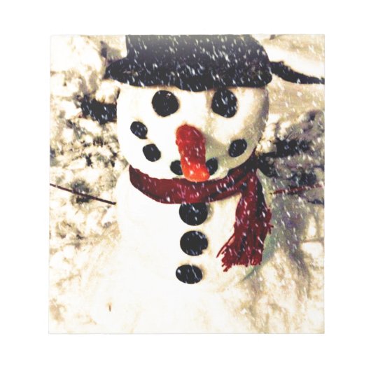 ホリデーレットイットスノーアパブル雪だるま ノートパッド (正面)