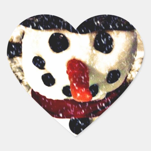 ホリデーレットイットスノーアパブル雪だるま ハートシール (正面)