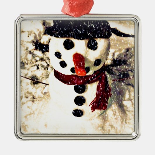 ホリデーレットイットスノーアパブル雪だるま メタルオーナメント (正面)