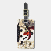 ホリデーレットイットスノーアパブル雪だるま ラゲッジタグ (正面縦)