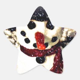 ホリデーレットイットスノーアパブル雪だるま 星シール