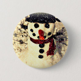 ホリデーレットイットスノーアパブル雪だるま 缶バッジ