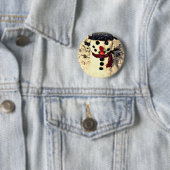 ホリデーレットイットスノーアパブル雪だるま 缶バッジ (インサイチュ)