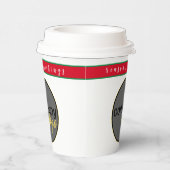 ホリデーレッドとグリーンのビジネスロゴ会社ブランド 紙コップ (右)