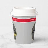 ホリデーレッドとシルバーグレービジネスロゴブランド 紙コップ (右)