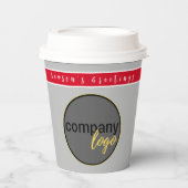 ホリデーレッドとシルバーグレービジネスロゴブランド 紙コップ (正面)