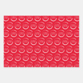 ホリデーレッドとホワイトのスモールビジネスロゴ ラッピングペーパーシート (正面)