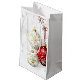 ホリデーレッドと金ゴールドオーナメント#1抱き枕 スモールペーパーバッグ (裏面アングル)