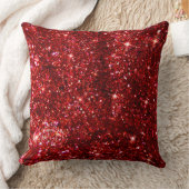 ホリデーレッドと金ゴールドフェイクグリッタークリスマス クッション (ブランケット)