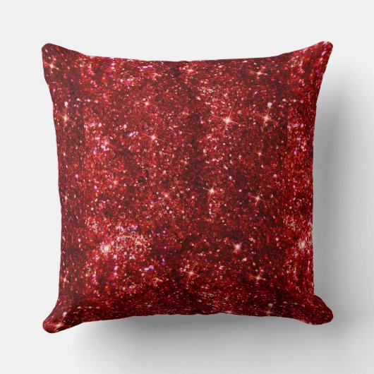 ホリデーレッドと金ゴールドフェイクグリッタークリスマス クッション (裏面)