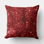 ホリデーレッドと金ゴールドフェイクグリッタークリスマス クッション (正面)