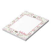 ホリデーレッドエレガントグリーンマンダラクリスマス ノートパッド (回転)