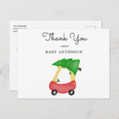 ホリデーレッドカーベビーシャワーありがとう ポストカード (正面/裏面)