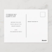 ホリデーレッドグリッター額写真撮影メリークリスマス ポストカード (裏面)