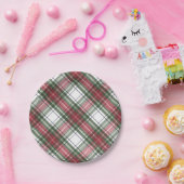 ホリデーレッドグリーンプラディクリスマスパーティープレート ペーパープレート (パーティー)