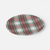 ホリデーレッドグリーンプラディクリスマスパーティープレート ペーパープレート (アングル)