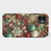 ホリデーレッドグリーン金ゴールドシルバーオーナメント Case-Mate iPhoneケース (裏面(横))