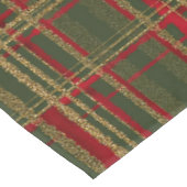 ホリデーレッドグリーン&金ゴールドグリッタークリスマスタータンチェック テーブルクロス (アングル)