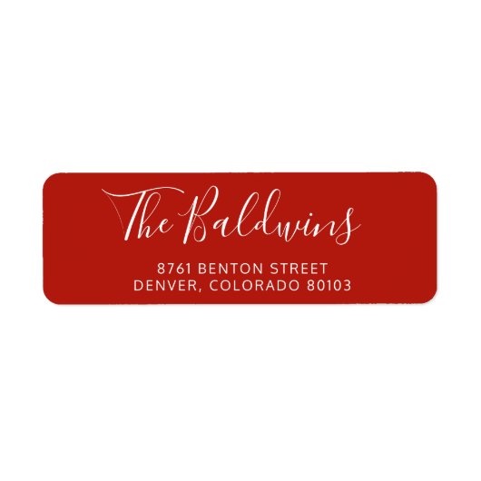 ホリデーレッドスクリプト名差出人住所 ラベル (正面)