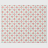 ホリデーレッドターコイズモロッコサークルパターン ラッピングペーパー (フラット)