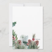 ホリデーレッドチェストバード招待状 招待状 (裏面)