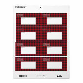 ホリデーレッドバッファロープライドタータンチェック無料 ラベル (フルシート)