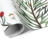 ホリデーレッドパイン&ベリーデザイン ラッピングペーパー (ロールコーナー)