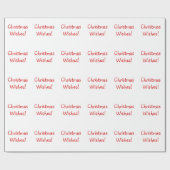 ホリデーレッドフォントクリスマスウィッシュ ラッピングペーパー (フラット)