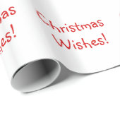 ホリデーレッドフォントクリスマスウィッシュ ラッピングペーパー (ロールコーナー)