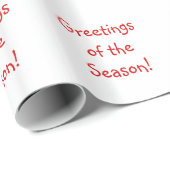 ホリデーレッドフォントグリーティングズオブザシーズン ラッピングペーパー (ロールコーナー)