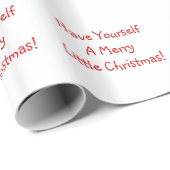 ホリデーレッドフォントメリークリスマスウィッシュ ラッピングペーパー (ロールコーナー)