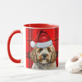 ホリデーレッドプライドCockapooクリスマスサンタドッグ マグカップ