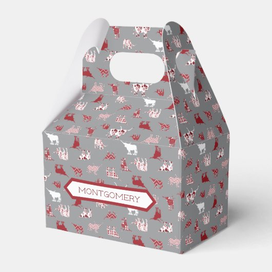 ホリデーレッドロングホパターン(の模様が)あるルンズパターン フェイバーボックス (正面サイド)