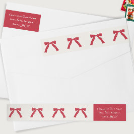 ホリデーレッドヴィンテージベリーボーズクリームクリスマス ラップアラウンドラベル