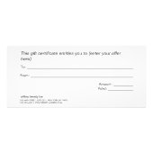 ホリデーレッド金ゴールドストライプのスパギフト証明書 ラックカード (裏面)