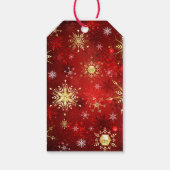 ホリデーレッド金ゴールドスノーフレーククリスマスクリスマス ギフトタグ (裏面)