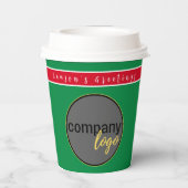 ホリデーレッド&グリーンビジネスロゴブランドカスタム 紙コップ (裏面)
