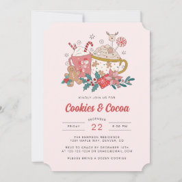 ホリデーレトロクリスマス招待状 招待状