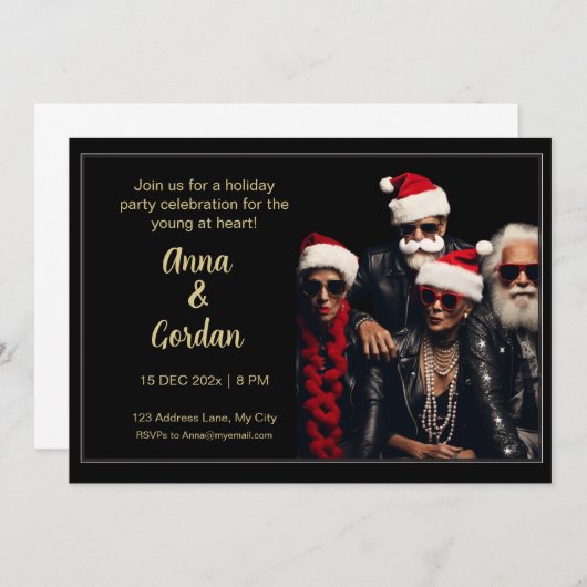 ホリデーロッカーズウィングアットハート招待状 サンキューカード (正面/裏面)