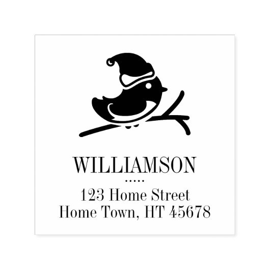 ホリデーロビンスクエア差出人住所 セルフインキングスタンプ (デザイン)