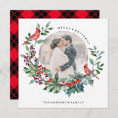 ホリデーロビンリースフォトカード シーズンカード (正面/裏面)